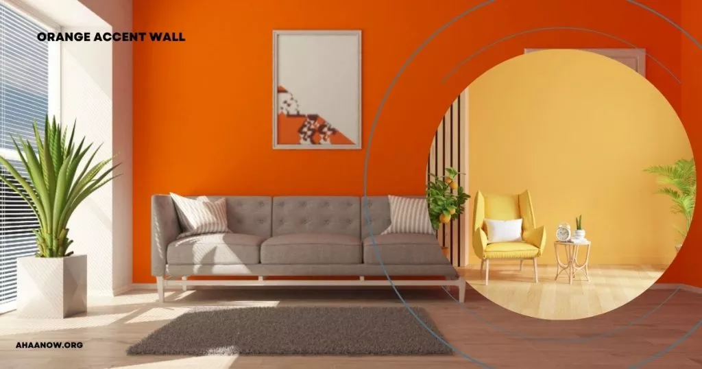 orange accent wall 