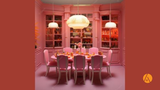 habitaciones color rosa pastel - Dining in Elegance Pastel Pink in the Dining Room